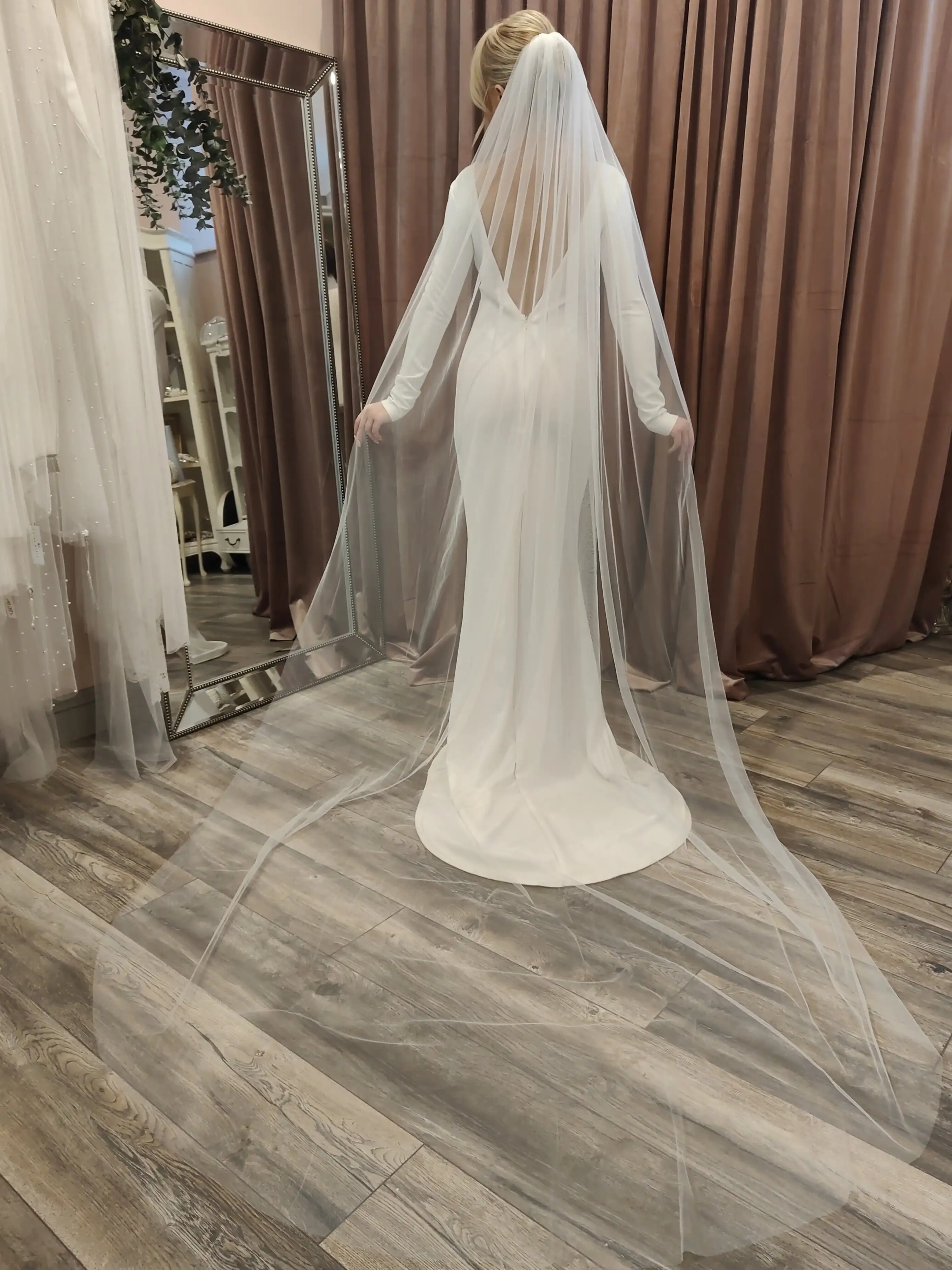 Extra Wide 160cm Plain Tulle Wedding Veil with Comb 1 Tier Minimalist Bridal Veil for Church Party Accessories G30 image 3