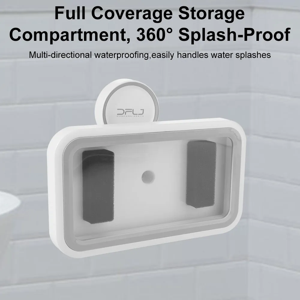 Suction Cup Bathroom Phone Holder Rotatable Adjustable Wall Mounted Phone Case Anti-Fog High Sensitivity