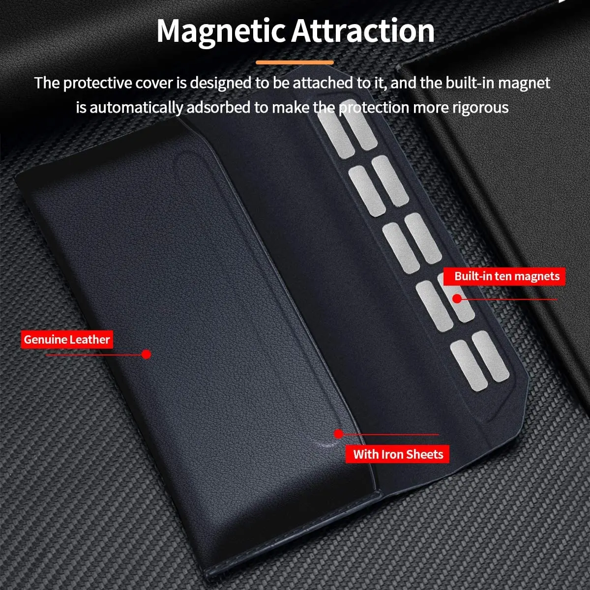 Genuine Leather Magnetic Pouch Case For Samsung Galaxy Z Fold 6 / Flip 6 / Fold 5 / Fold 4 / Flip 5 / Flip 4 / Fold 3 / Fold 2