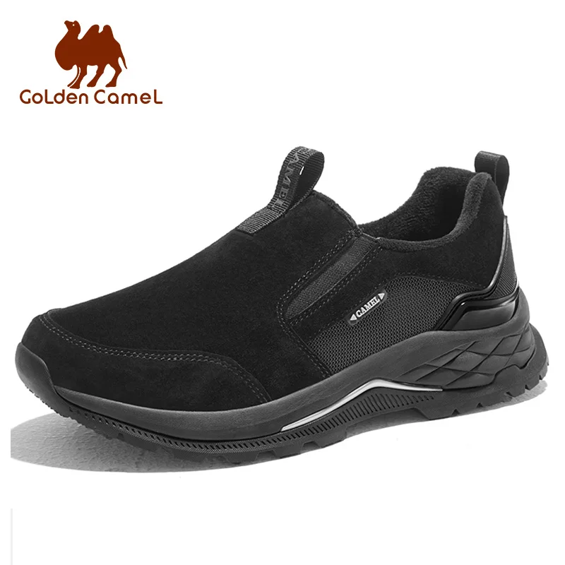 GOLDEN CAMEL Outdoor Hiking Shoes Anti-Slip Loafer Fleece Sneaker Plus Velvet Warm Casual Trekking Shoes for Men 2023 Winter New