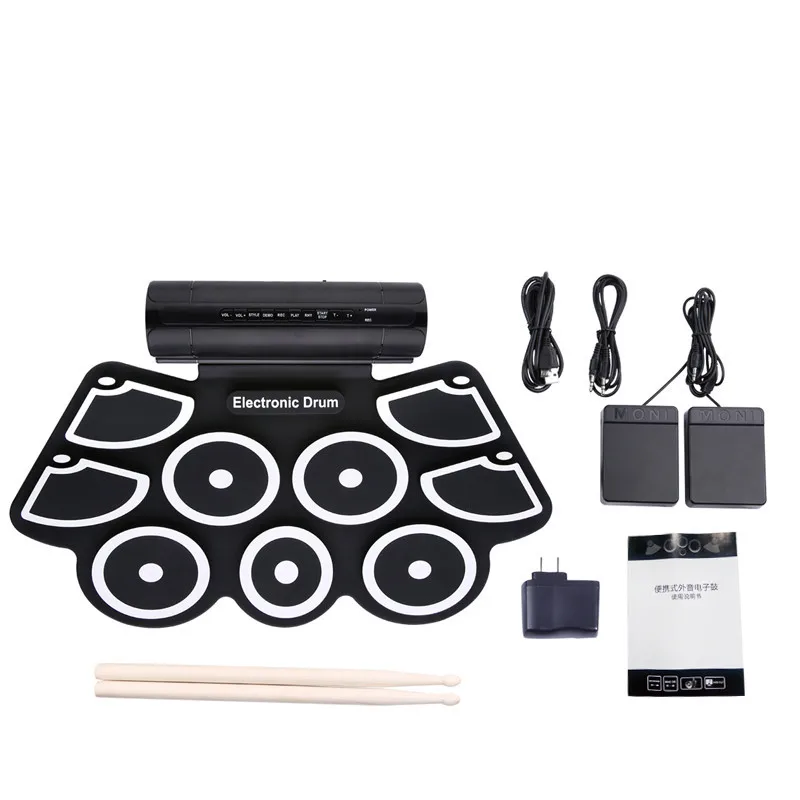 USB Electronic Drum Set Hand-Roll Thickened Silicone Jazz Drum Cross-Border Instrument For Percussion