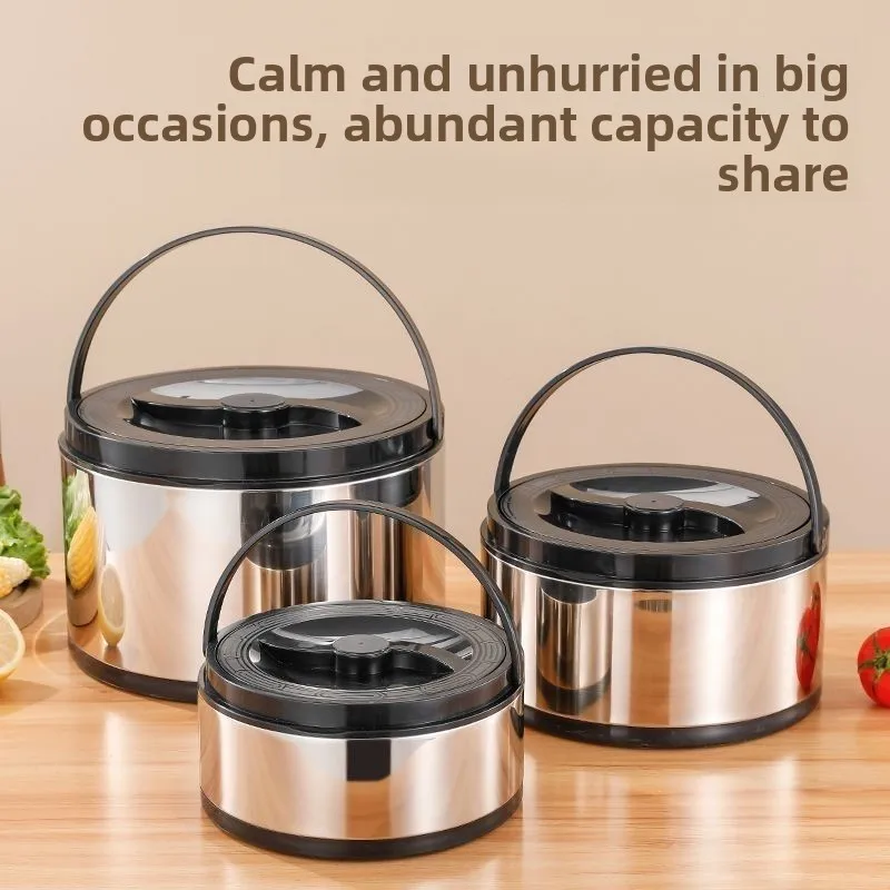 

Large Capaci Stainl Steel Insulated Lunch Box Handheld Soup Pot Meal Soup Kettle 8L Rice Buet Dining Utensils