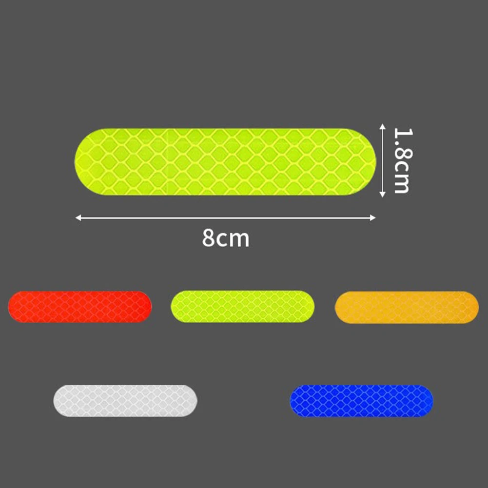 10Pcs Reflective Car Door Sticker Safety Mark Signal Strip Reflector Motorcycle Accessories Exterior Interior Reflector Sticker