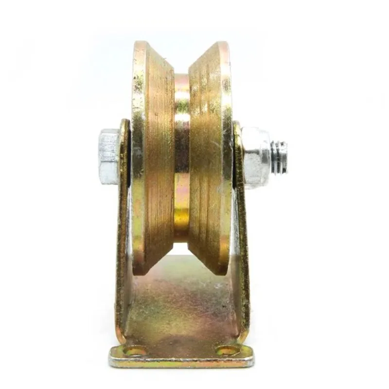 V Type Bracket Color Plated Steel Track Wheel, U / H / T Type Groove Pulley with Bearing, for Sliding Door, Wire Rope Guide Rail