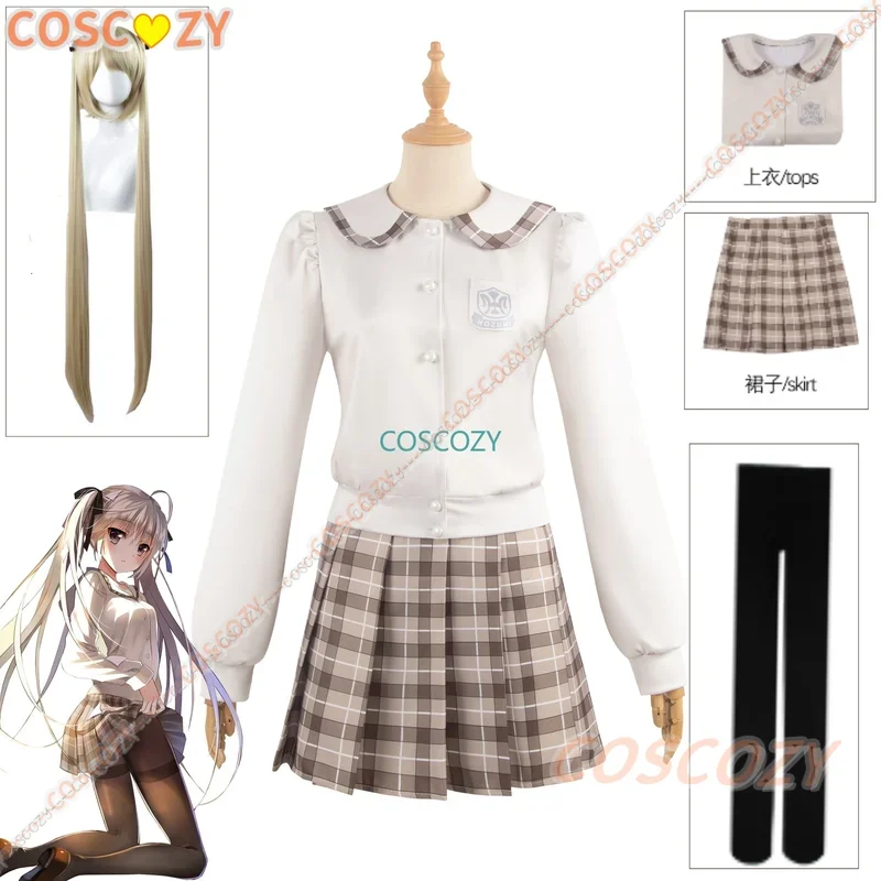 Anime Yosuga no Sora Kasugano Sora Cosplay Costume Sweet Lolita JK Uniform Shirt Skirt Set School Girls Spring Cosplay Costume