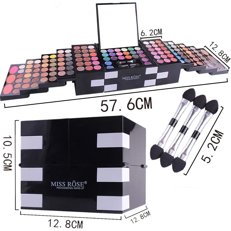 Miss Women Gifts All In One Makeup Kit Full Set Eyeshadow Lip Gloss Blush Lipstick Concealer Pigment Powder Brush Mirror Make Up