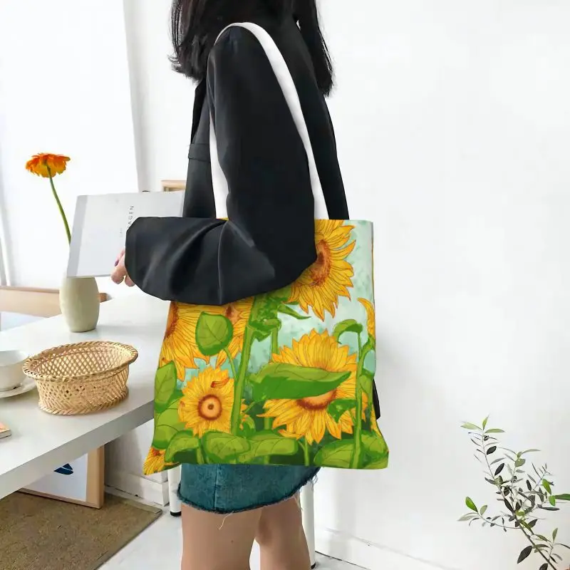 

Sunflower retro Casual Large Capacity Women's Bag Shoulder Bags Shopper Canvas Letter Fashion Harajuku Print Street Handbags