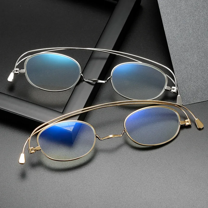 HD Men Women Vintage Round Metal  Reading Glasses Anti blue light Prescription Hyperopia Glasses +1.00 +1.50 +2.00 +2.50 +3.00