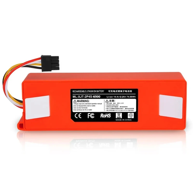 14.4V 6500mAh/7800mAh/9800mAh Robotic Vacuum Cleaner Battery for Xiaomi Roborock S50 S51 S55 T65 S60 S65 S5 MAX S6 Part E45/S45