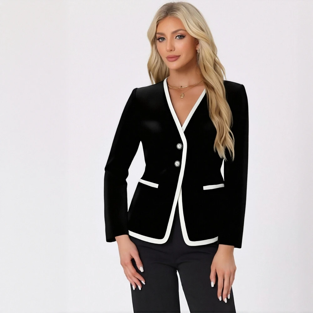 

Autumn Casual Fit Long Sleeve Suit Straight Cuff No Decoration Comfortable Elegant Women's Top Fashion Trend