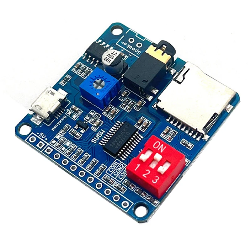 Módulo de reprodução de voz módulo de reprodutor de mp3 + cartão de memória uart i/o gatilho placa amplificadora classe d 5w DY-SV5W