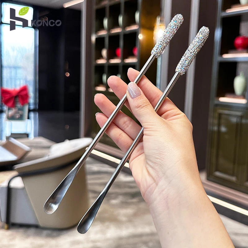 

Diamond Coffee Spoon Luxury Tea Spoon Long Coffee Stirring Spoons Ice Cream Dessert Mixing Bar Drink Stirrers Tableware