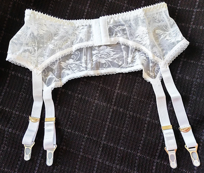 Elegante lencería de encaje negro completo con bordado liso hueco, tirantes anchos ajustables, clips metálicos para liguero, ...