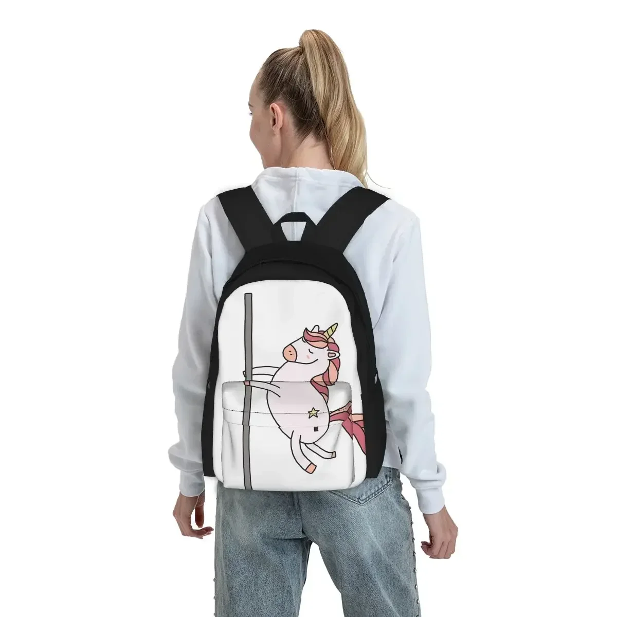 Pole Dancing Unicorn Backpacks Boys Girls Bookbag Children School Bags Cartoon Kids Rucksack Laptop Rucksack Shoulder Bag