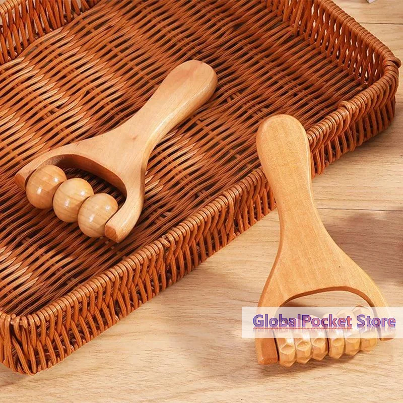 [TG823]Wooden Massager Compact Shoulder And Leg Roller Relaxation Tools Suitable For Whole Body,Face And Neck.