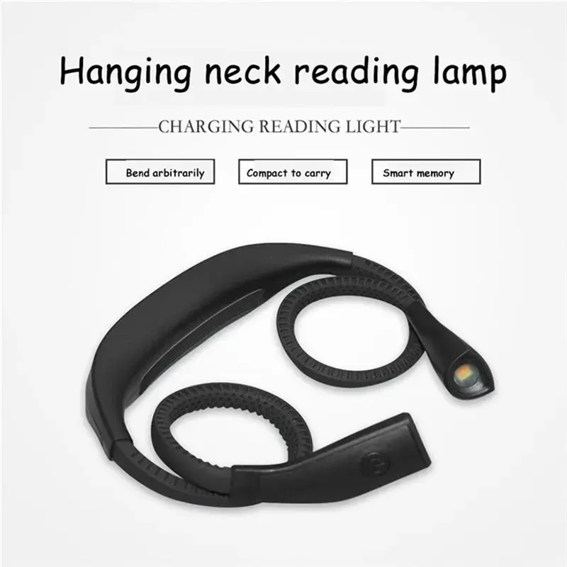 AAAF LED 목걸이 조명 USB 충전식 무단계 조광 3색 북라이트 독서등 수리 작업용 플래시라이트 화이트