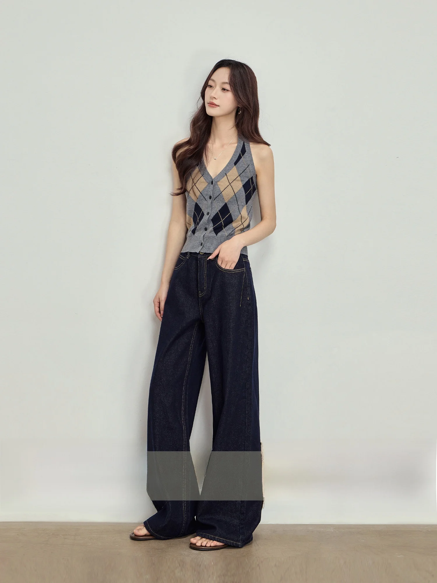 

Rise of the Small Original Cow Color Denim Jeans Women Spring Summer Drapey Slimming High Waist Loose Wide Leg Straight Leg P...