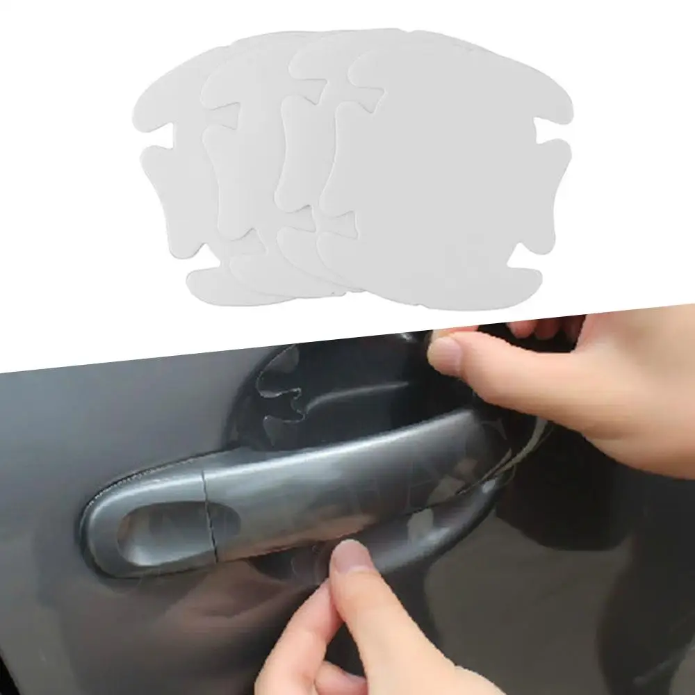 

4Pcs Transparent Car Handle Protective Film Door Sticker Scratches Resistant Cover Auto Handle Protection Film Exterior