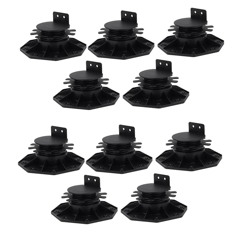 10Pack Adjustable Deck Support Pedestal Deck Foundation Base Support For Floating Deck Platform Deck Floor Height