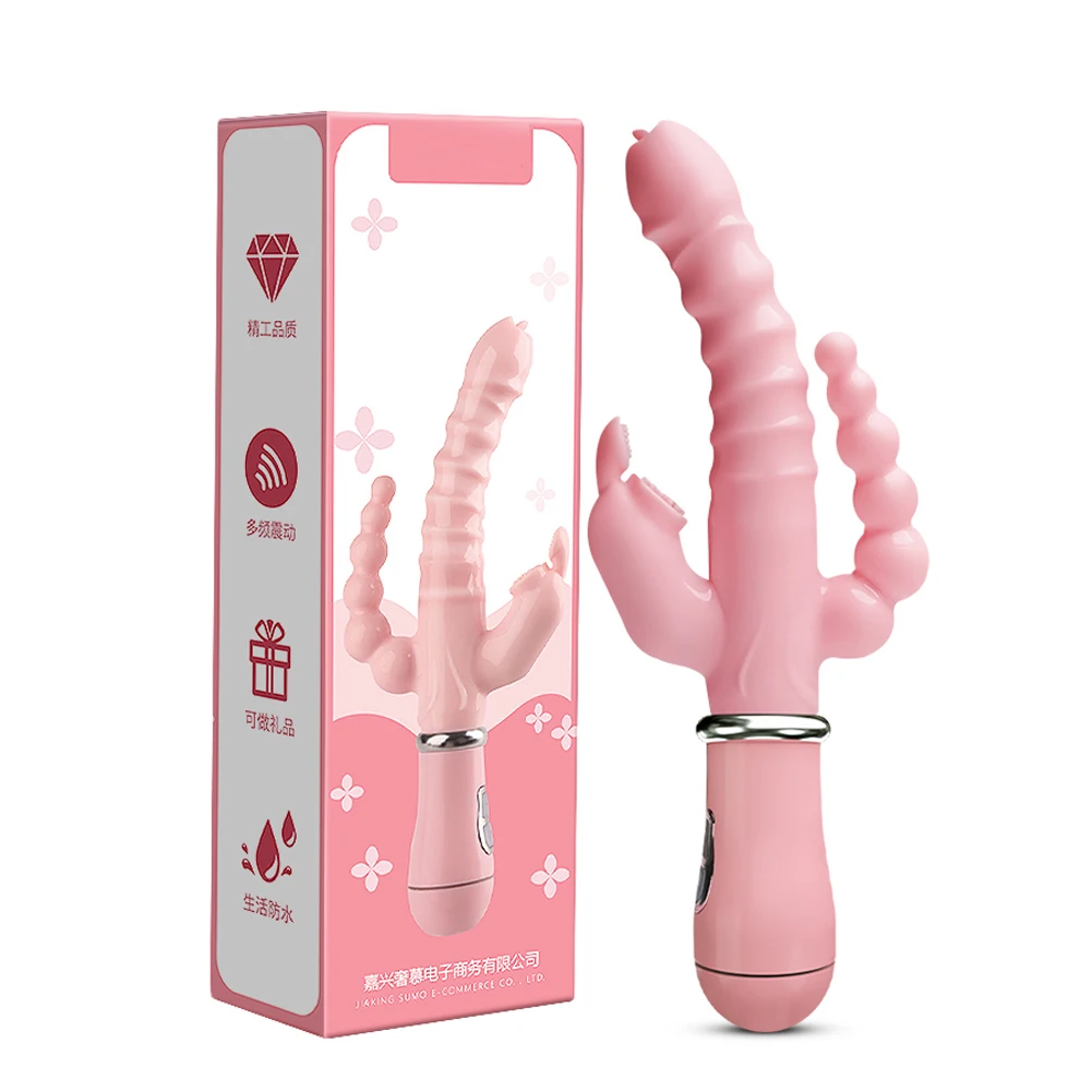 3 In 1 Dildo Rabbit Vibrator Waterproof USB Magnetic Rechargeable Anal Clit Vibrator Sex Toys for Women Couples Sex Shop