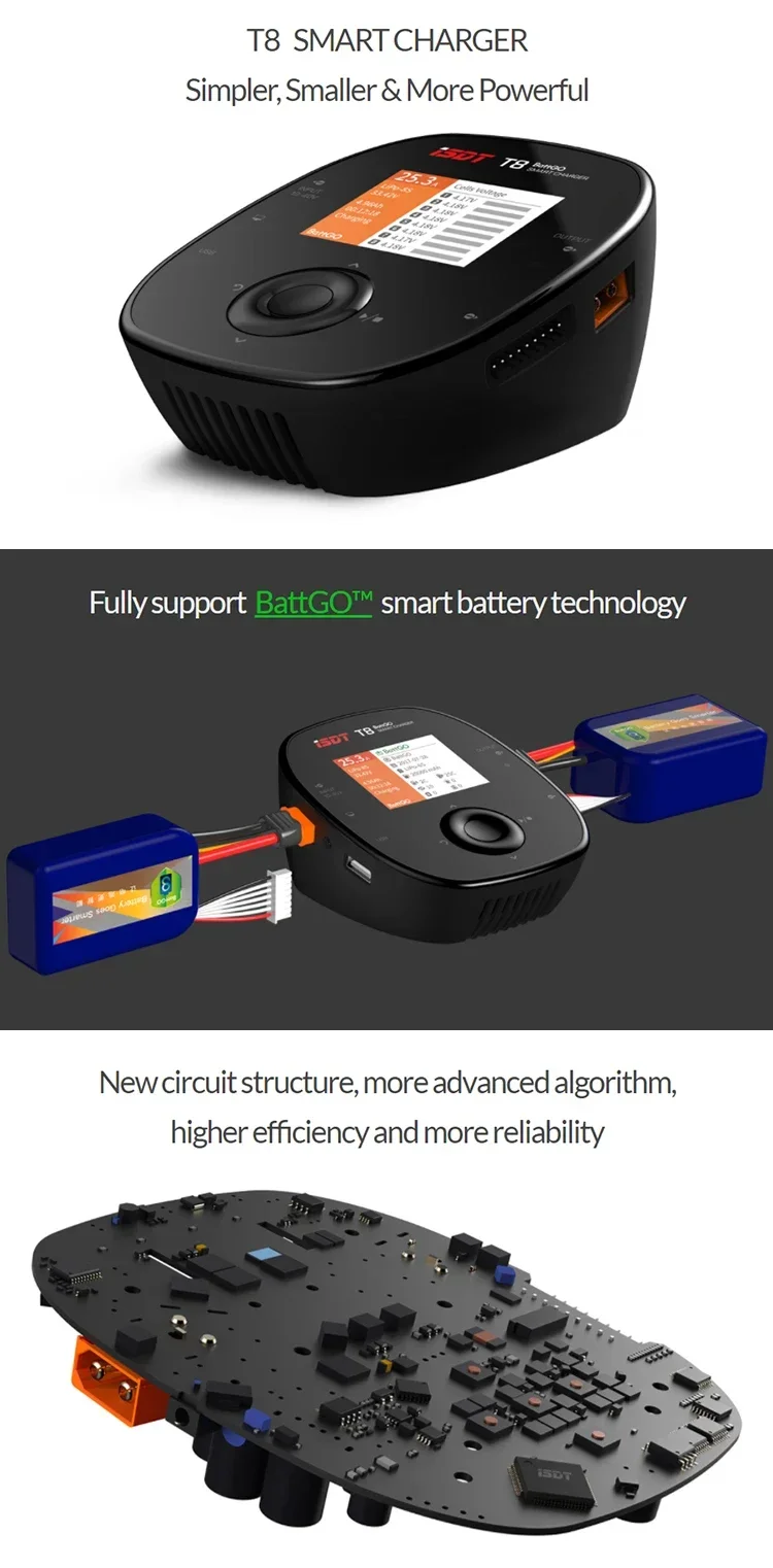 ISDT Q8 max BattGo Smart Battery Balance Charger 1000W 30A For 1-8S Lipo Battery RC Toys Parts