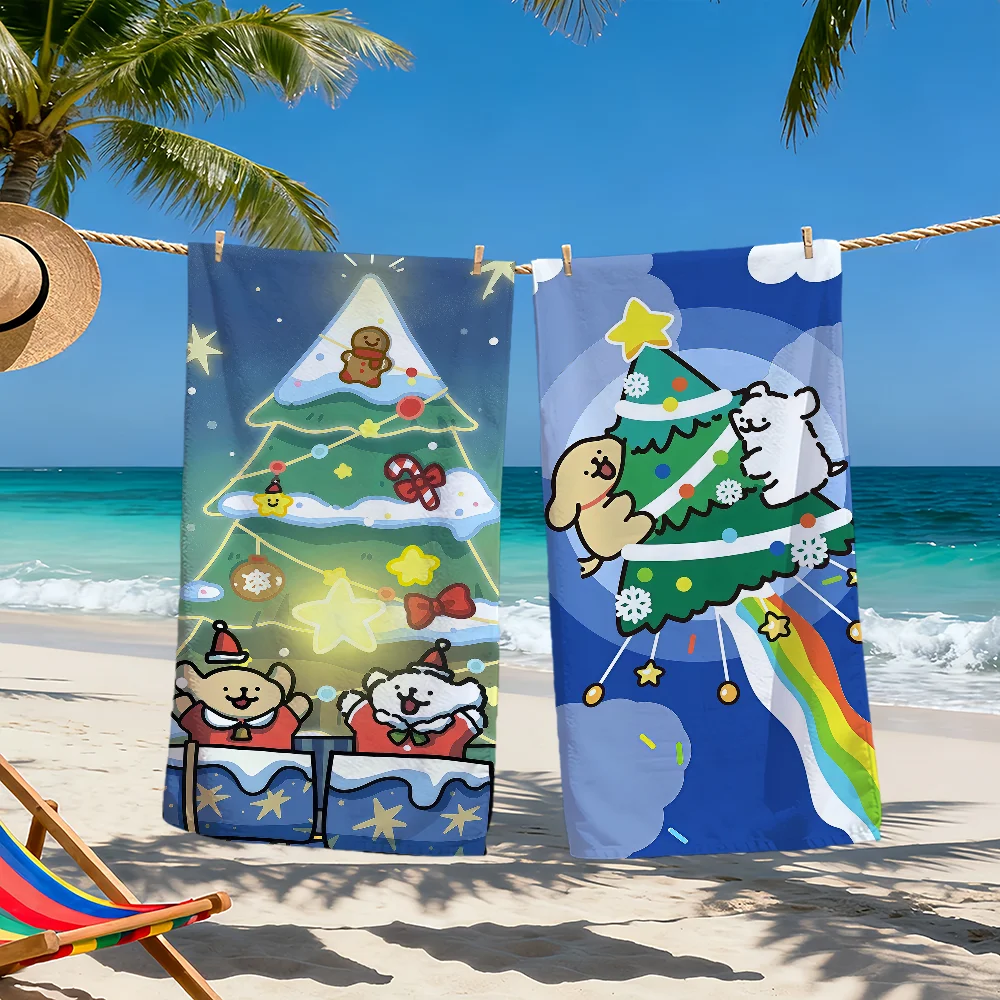 kawaii Christmas funny Line Puppy m-Maltese Soft Beach Towels Quick Dry Pool Towel for Travel Gym bathing Spa Camp sport Gift