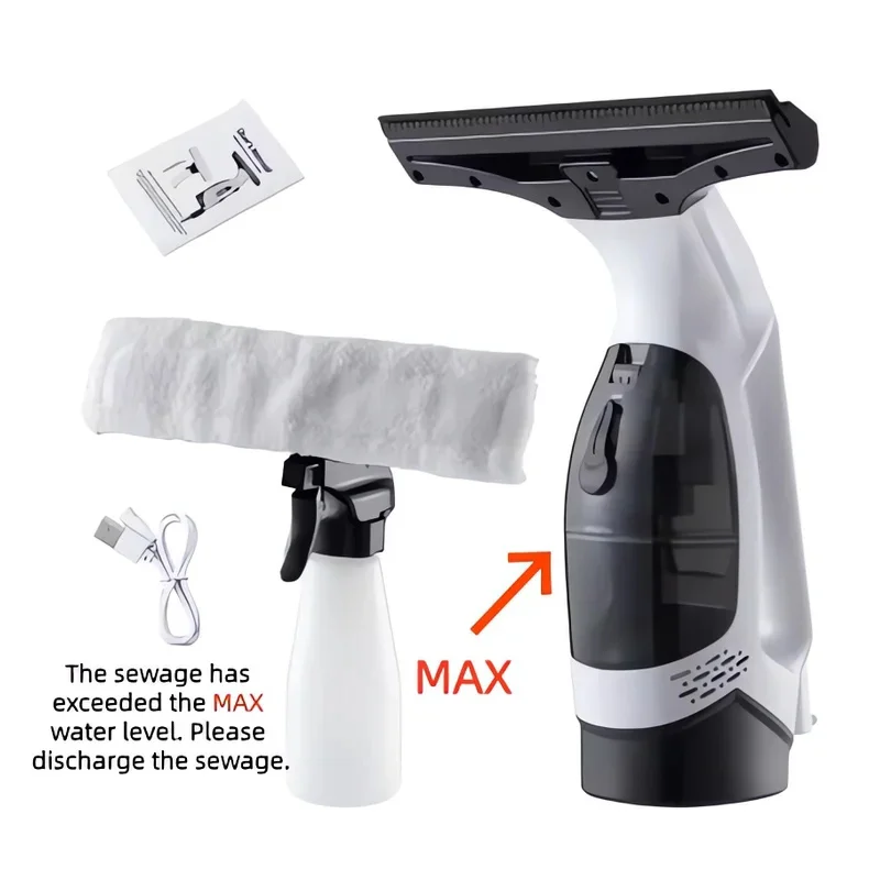 

Multifunctional Electric Cordless Window Cleaner Machine White Cordless Rechargeable Automatic Portable Glass Cleaner Tools