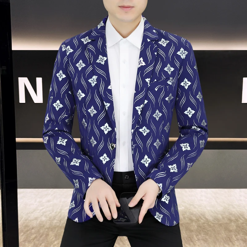 Blazer,men, Fashionable,weddings,casual Wear, for Hosting, for Gentlemen, for Banquets, for Business, Gold-stamped Print, Blazer