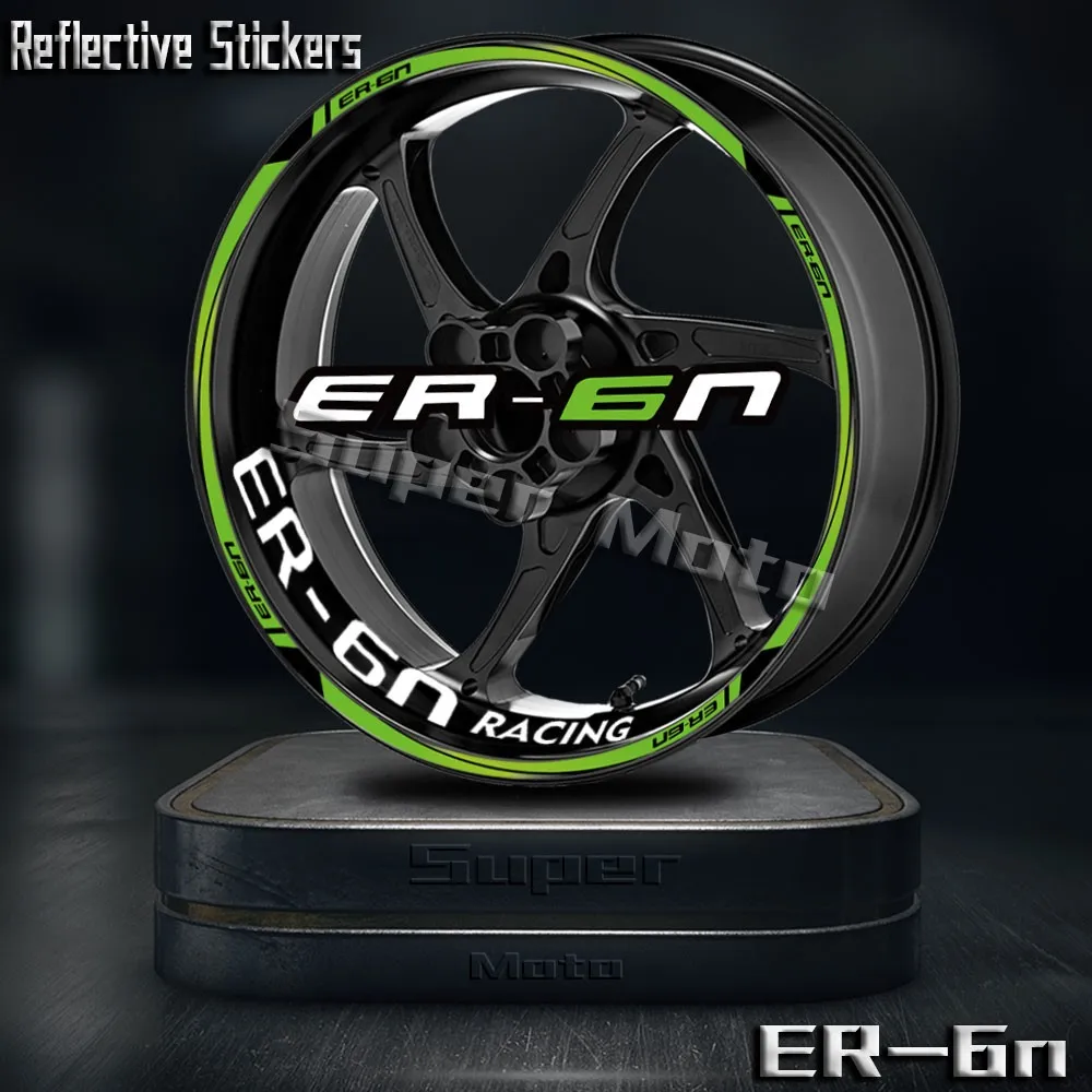 Motorcycle Reflective Wheel Hub Sticker Rim Decal Stripe Tape Waterproof Accessories 17“ For ER-6n er-6n ER6N er6n