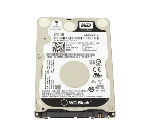 

Жорсткий диск Dell 1WPC8 250 ГБ, 25 дюймов для Latitude 3570 — 7200 об/мин — 3 Гбит/с — 512e SATA — Western Digital — MZ500S — 7