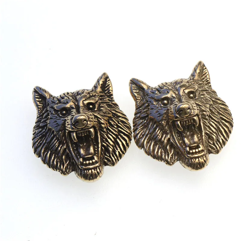 Brass Wolf Demon Devil Conchos Screwback Material Animal Head Design Leather Bag Wallet Chain Button Rivet Connector Punk Jewelr