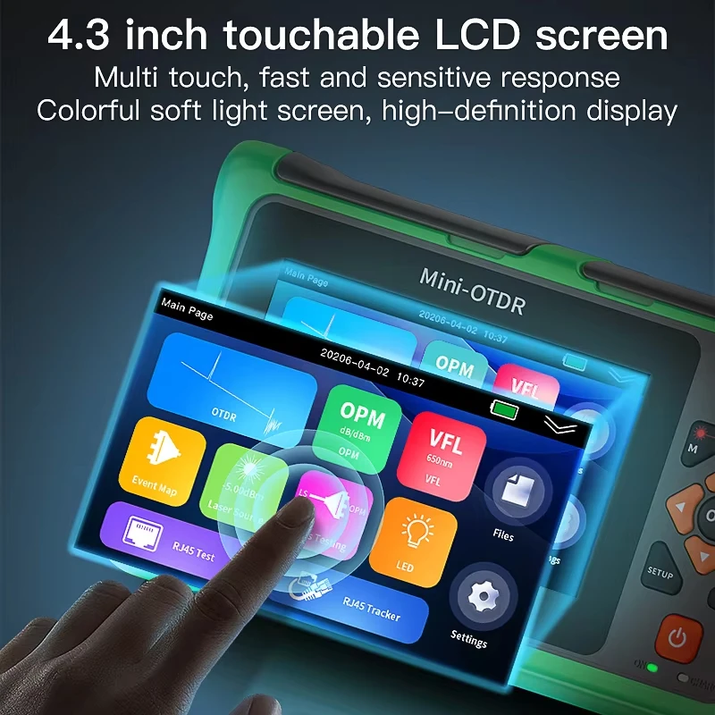 COMPTYCO KP900 OTDR Tester 100KM Touch Screen Optical Time Domain Reflectometer Multi Functional Fiber Optic Cable Tes