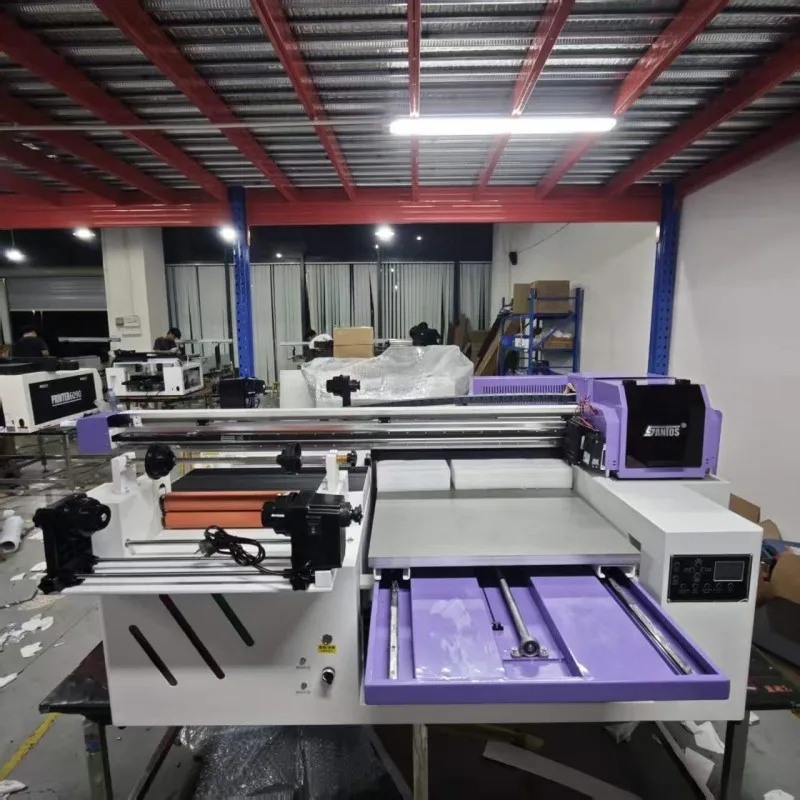6090UV Flatbed and UV DTF All in One Printer Metal Glass Wood A1 UV Printing Machine 30cm AB film Stickers UV DTF Printing
