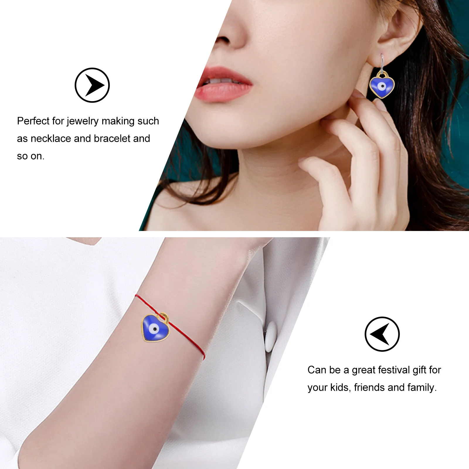 

100Pcs Alloy Heart Pendants DIY Jewelry Making Supplies Decorative Charms for Necklaces Bracelets Accessories Decorative Pendant