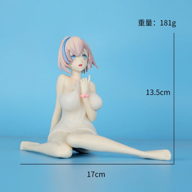 

13cm Blue Route Game Figure Navigator TB Ornament Beautiful Girl Two-dimensional Bath Towel Character Ornament Gift PVC