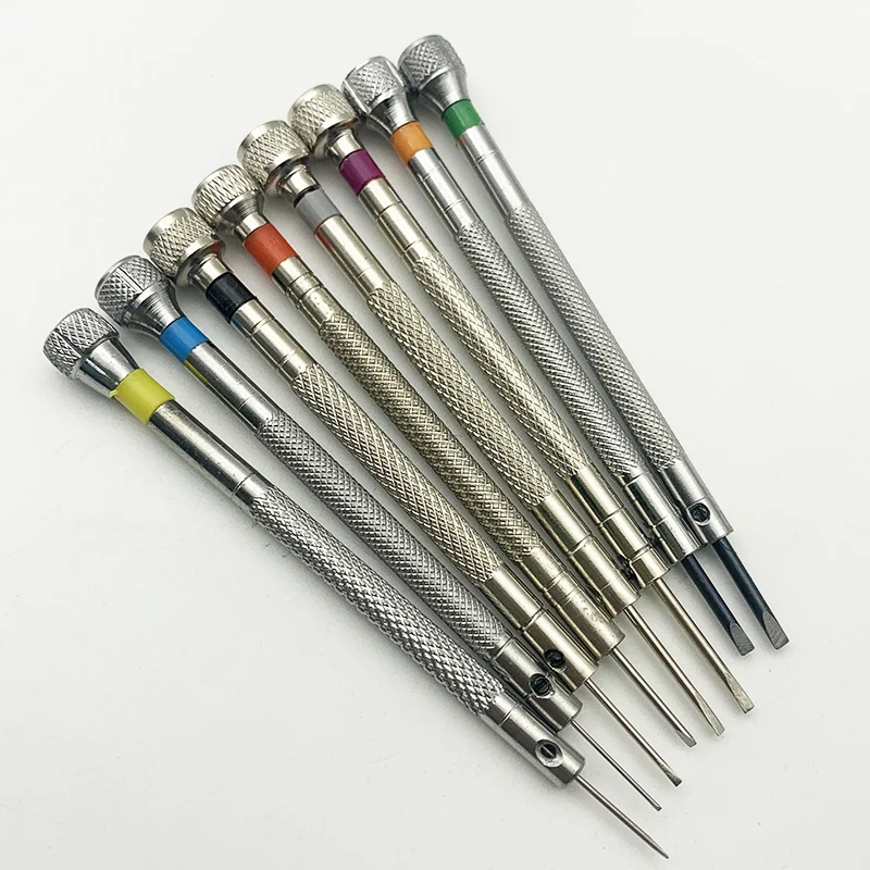 New 0.6mm-2.0mm 8Pcs Watchmakers Multifunctional Opening Repair Tool Set Precision Screwdriver Watch Glasses Flat Blade