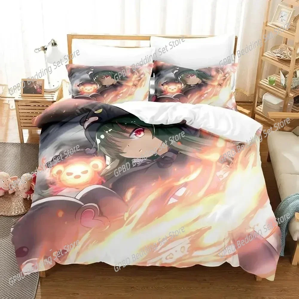 

Anime Kuma Kuma Kuma Bear Comfortable Duvet Quilt Cover Pillowcase Bedding Set Children Bedroom Decoration Home Textile