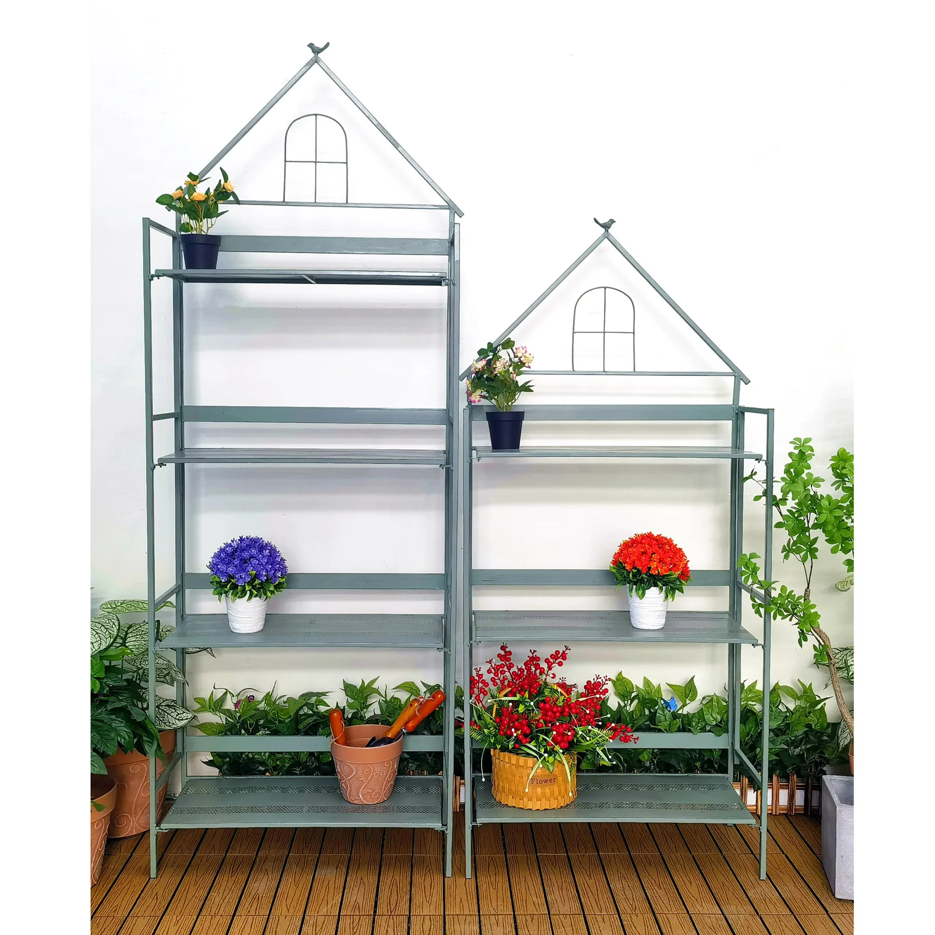 #Succulent flower stand indoor floor-to-ceiling garden shelf household old wrought iron multi-layer courtyard floor-to-ceiling