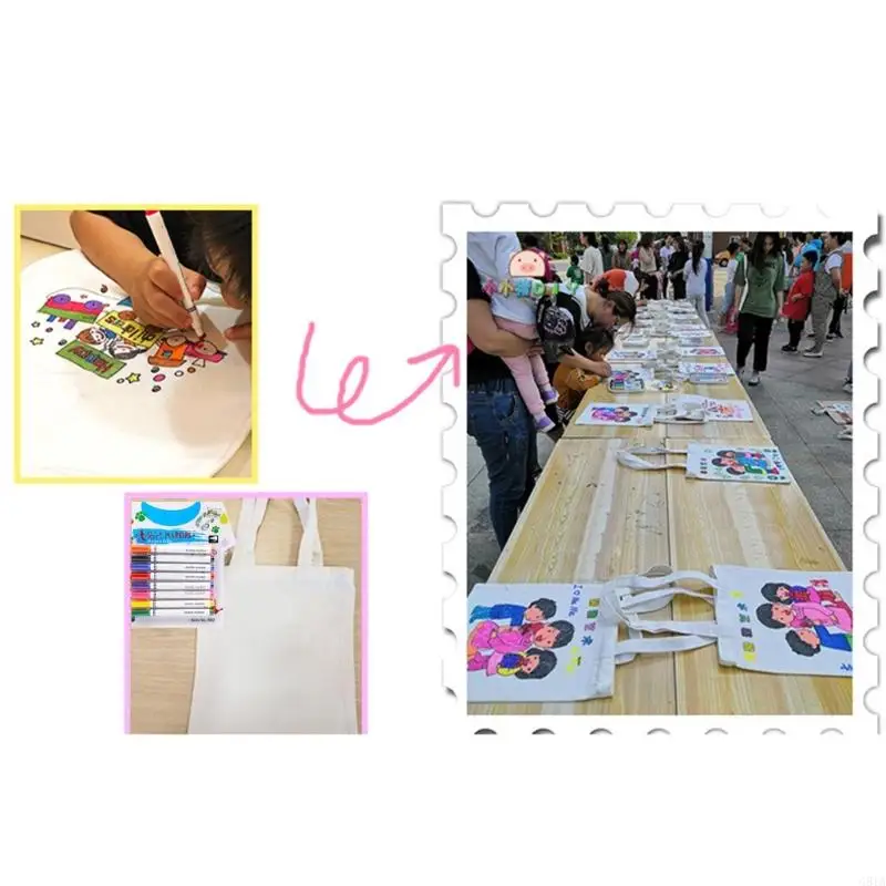 Segnali vernice in tessuto G8ta Marker tessile permanente, forniture d'arte 8 colori per t-shirt, jeans, giacche e zaini da