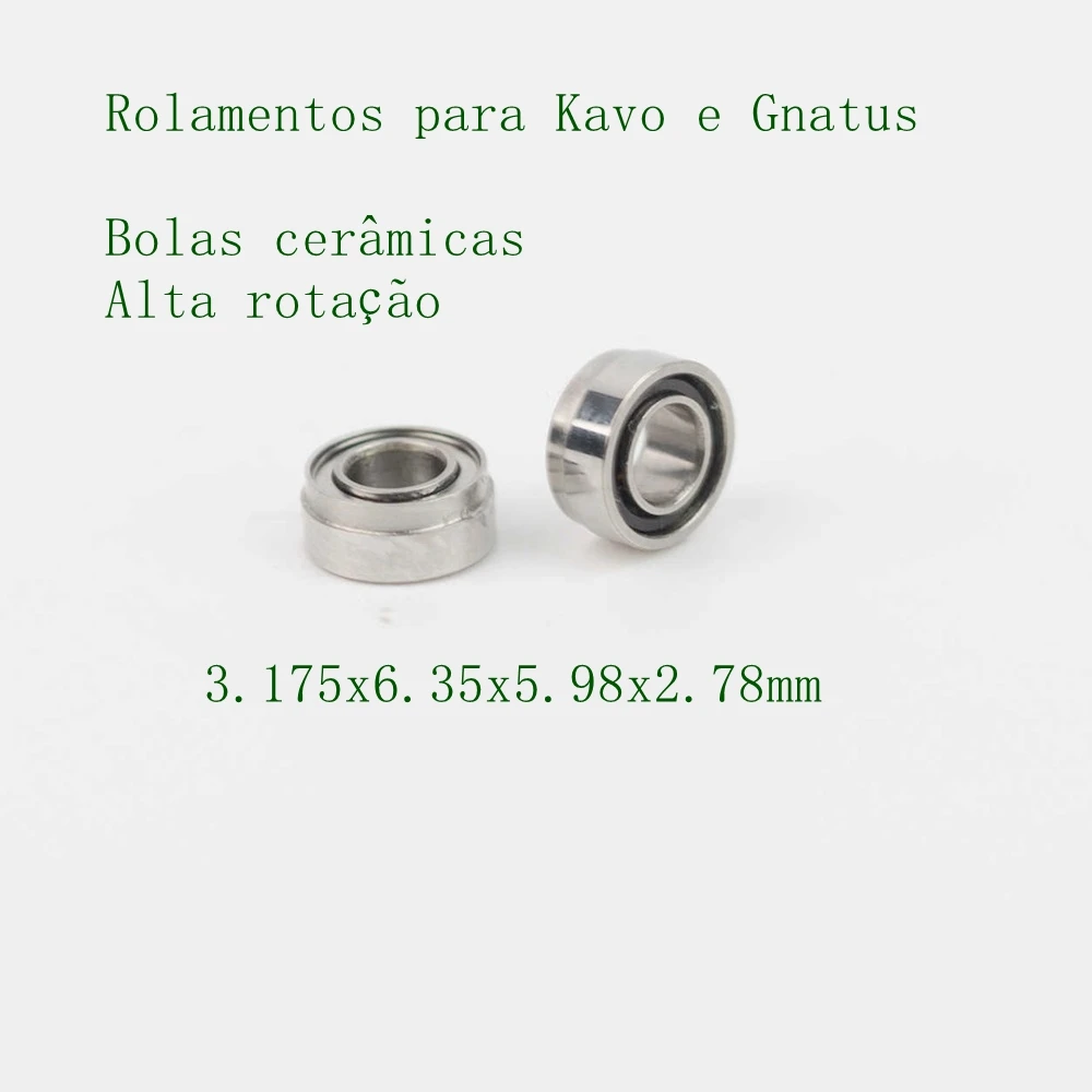 Imagem -02 - Rolamentos Cerâmicos para Kavo Handpiece Turbinas Escalonadas Sr144tlkzwn Sr144tikzwn 3.175x6.35x5.98x2.78 mm 10 Peças