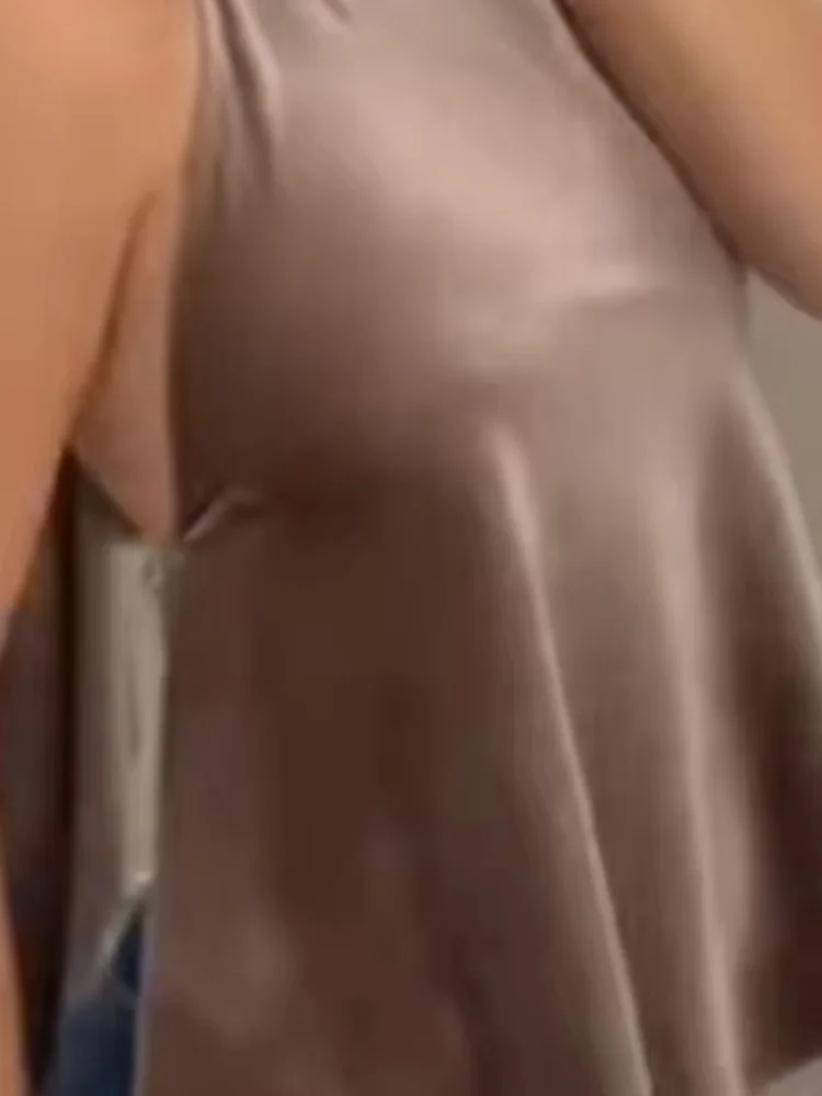 

HH женский модный шелковый атласный фактурный асимметричный топ с воротником на шее женский зимний сексуальный топ с открытой спиной тонкий бант украшенный короткий топ