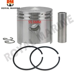 369-00004-0 Piston Set (+0.5MM) 55.5MM For TOHATSU 2 Stroke Outboard Motor M5 5HP With Clip And Pin 369-00004 351-00014-0