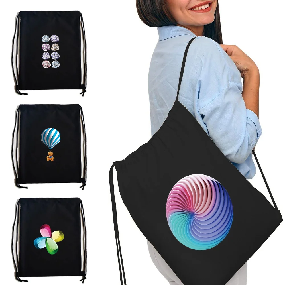 Sports Bag Women's Drawstring for Male Large Cycling Basketball Female 3D Series Print Weekend Luggage Travel Yoga Backpack Men