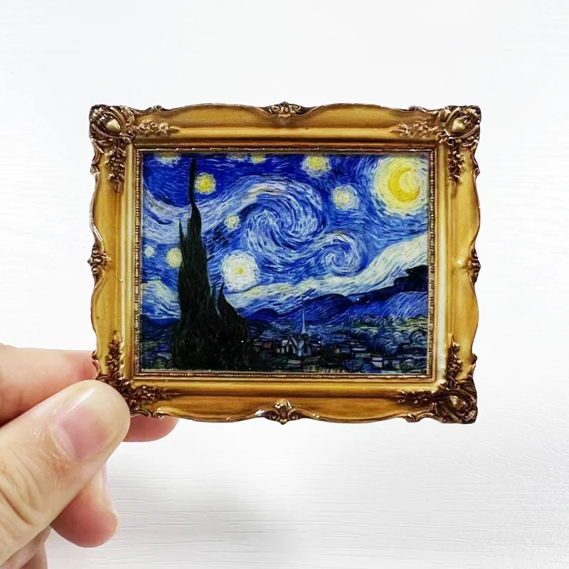 

Van Gogh Famous Oil Painting Refrigerator Magnet Personalized Creative 3D Hand-painted Travel Souvenir Magnetic Decoration
