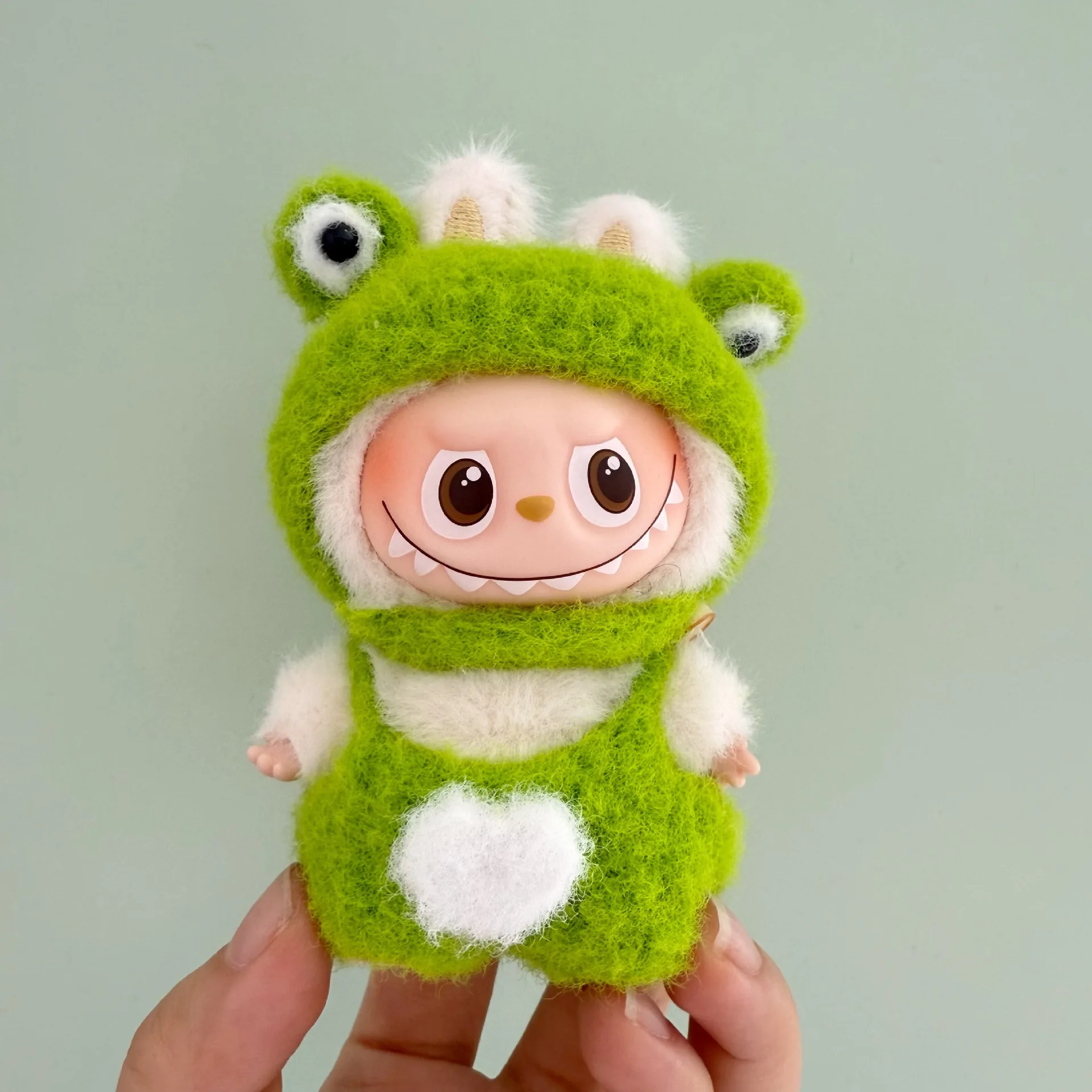 

Только одежда: 4,0, мини-версия, тканевая одежда Labu, набор лягушек ручной работы, 10 см, подвеска, замена LABUBU