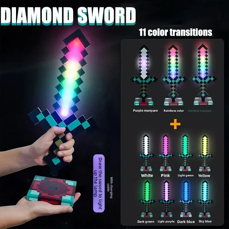 Colour LED Light Figure Toys Game Sword Night Light Decoration Changer Sword Game Peripheral Model Table Lamp Gifts for Children