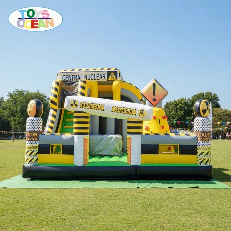 Nuclear-themed Inflatable Obstacle Course Inflatable Playground Bounce Slide Combo Kid Inflatable Jump Bag