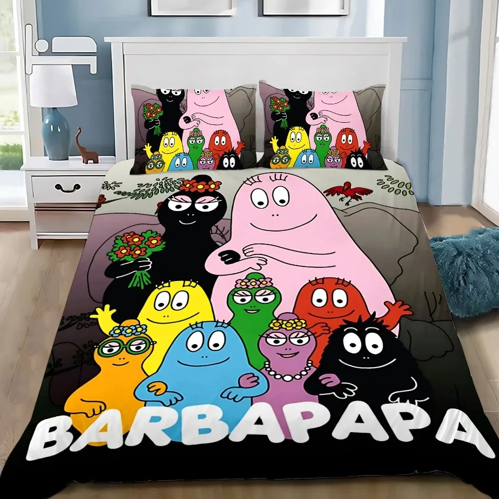 

Cartoon B-Barbapapa Bedding Set For Bedroom Soft Modern Bedspreads Comefortable Kids Duvet Cover Quilt Cover And Pillowcase
