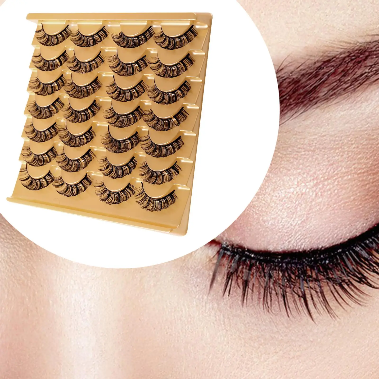 رموش صناعية سميكة مطعمة بسعة كبيرة، أداة مكياج رموش الهالوين