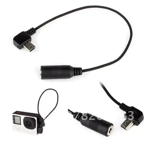 

1pc Digital Camera Mini USB to 3.5mm Microphone Mic Adapter Transfer Cable Wire for GoPro Hero 3 3+ 4 Microphone Adapter Cable